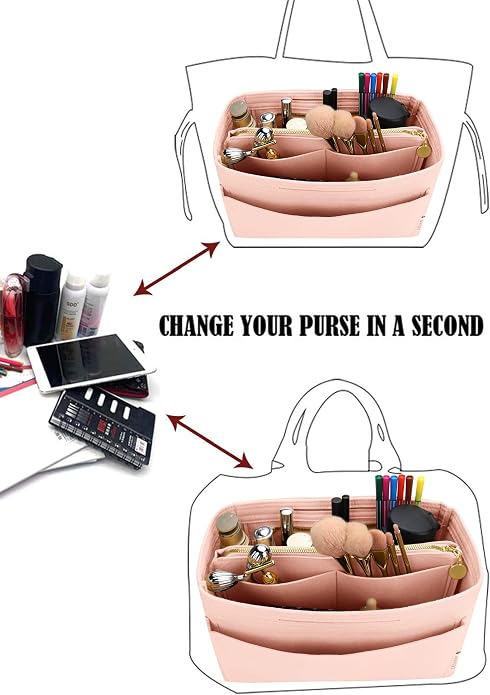 LEXSION Felt Insert Bag Organizer Bag In Bag For Handbag Purse Organizer Fits Speedy Neverful