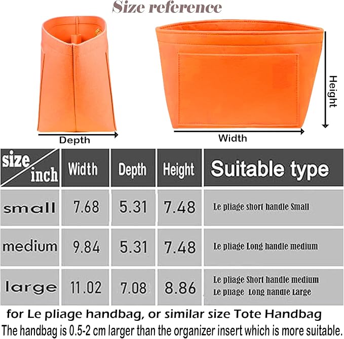 Lckaey Purse Organizer Insert for Longchamp Le Pliage Neo Handbags Insert Organizer 1012orange-S