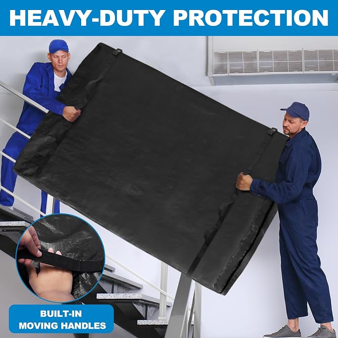 TICONN Mattress Bags for Moving, Heavy Duty Twin XL Mattress Cover Storage Bag with Full-Around Handle and Adjustable Buckles (Black, Twin XL)