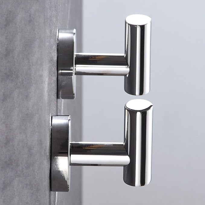 Marmolux Acc - Towel Hook Bathroom Single Coat Hook Bath Kitchen Hand Towel Holder Hat Door Hanger Rack Home Storage Spave Saver Bathroom Hardware Wall Mount Polished Chrome (2 Pack) - Key Holder Wall
