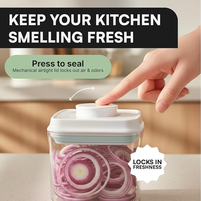 Bop Top Airtight Food Storage Containers with Lid Multi Pack | Kitchen Canister Sets | Air Tight Pantry Container | Pop Top Dry Food Storage Containers for Snacks, Sugar, Flour, Baking, Cereal, Pasta