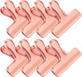 Whaline Stainless Steel Chip Clips Set, Rose Gold Chip Bag Clips Heavy Duty Food Clip Round Edge Air Tight Seal Grip for Home Office Kitchen Home Usage Storage (8 Pieces of the Size 3'')