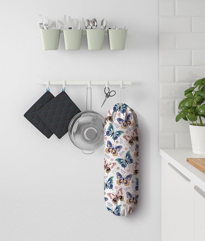 Butterfly Grocery Bag Storage,Plastic Bag Holder Organizer Storage for Plastic Bags Groceries Store 23" x 9"