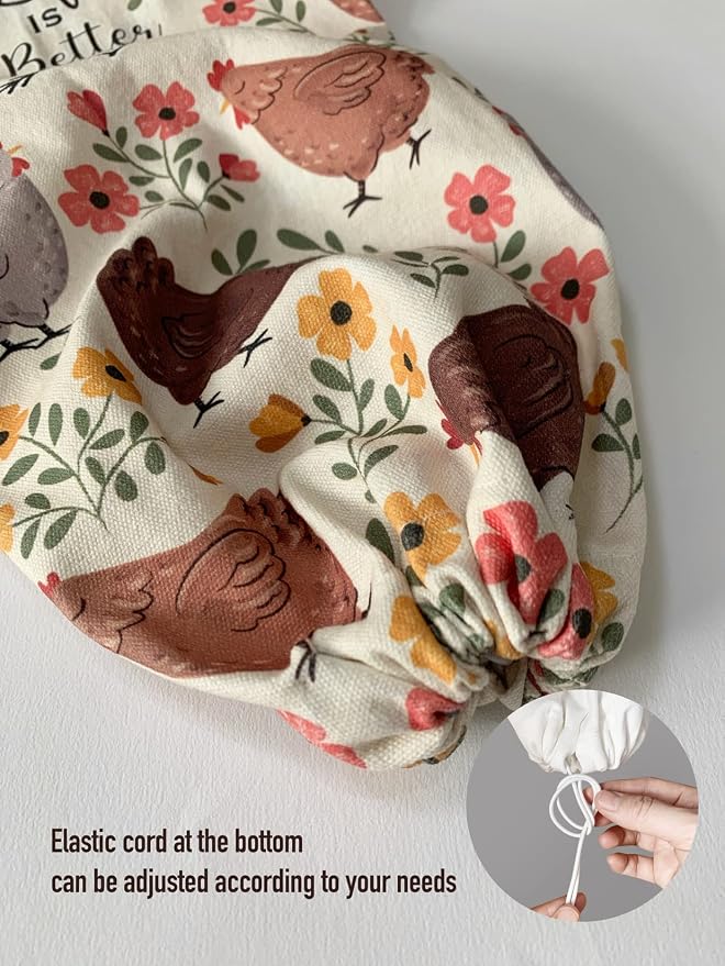 Hglian Plastic Bag Holder,Funny Chickens Grocery Bags Storage Organizer,Cute Farmhouse Kitchen Decor