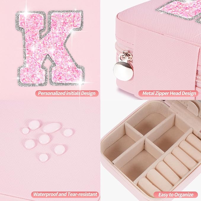 Uygafly Gifts for Teen Girl Trendy Stuff,Birthday Gift for 5 6 7 8 9 10 11 12 13 14 15 Year Old Girls,Cute Travel Jewelry Case Small Box | Pink,K