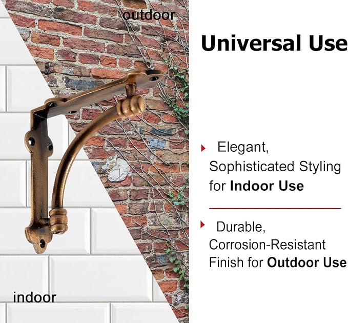 NACH Decorative Shelf Brackets, 4 Pack of 5.25 x 1.25 x 5.25 inch Copper Cast Iron Shelf Brackets - Decorative Brackets for Mounting - Industrial Style Brackets