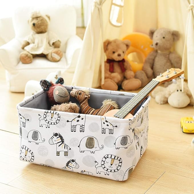 Toy Baskets Toys Organizer Kids Storage Basket, Baby Room Decor Giraffe Laundry Baskets with Drawstring Mothers Day Gifts Basket for Kid's Room (Giraffe, Large)