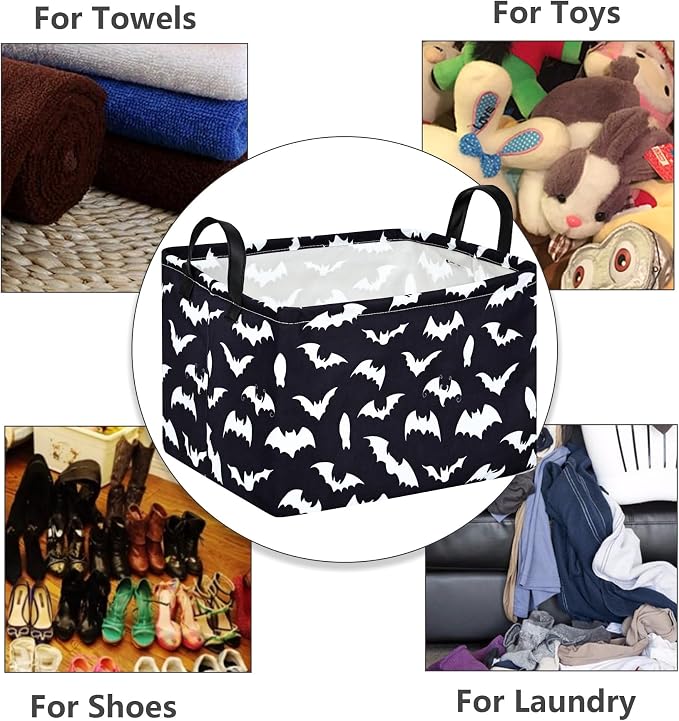 MAIZMZ Halloween Storage Basket Pumpkin Ghost Gift Basket for Kids Foldable Toy Box Waterproof Organizer Bin Laundry Nursery Hamper for Home Office Dorm Closet Shelf
