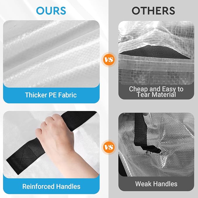 Mattress Bag for Moving and Storage, Extra Thick Mattress Cover with Heavy Duty Handles & Premium Zippers, Waterproof Mattress Storage & Reusable Moving Tote (King Size)
