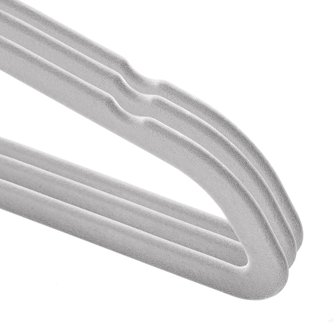 Casafield 100 Velvet Baby Hangers - 11" Size for Infant & Toddler Clothes - Gray