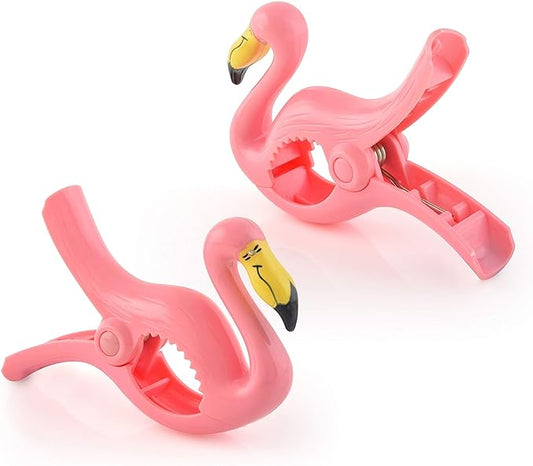 O2COOL BocaClips Beach Towel Clips for Chairs Patio & Pool Flamingo 2pk | Yes
