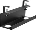 ZhiYo Steel 15.8in Cable Management Under Desk Tray, XL Clamp-On Under Table Cable Tray, No Drill Cord Hider Organizer for Desk, Wire Management Raceway, Black, W4.9in x H5.9in