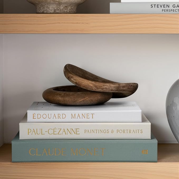 Aesthetic Decorative Books - Coffee Table Books Decor - Fake Decor Book Storage Box for Decoration - Set of 3 Linen Faux Book for Home Shelf Decor - Bookshelf Decors Photo Storage Keepsake Box