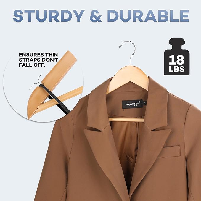 Wooden Hangers 80 Pack,Wood Hangers for Coats, Suits, Jackets, Closet & Pants Durable Premium Wood Hangers with 360-Degree Rotatable Hook and Notches, Natural