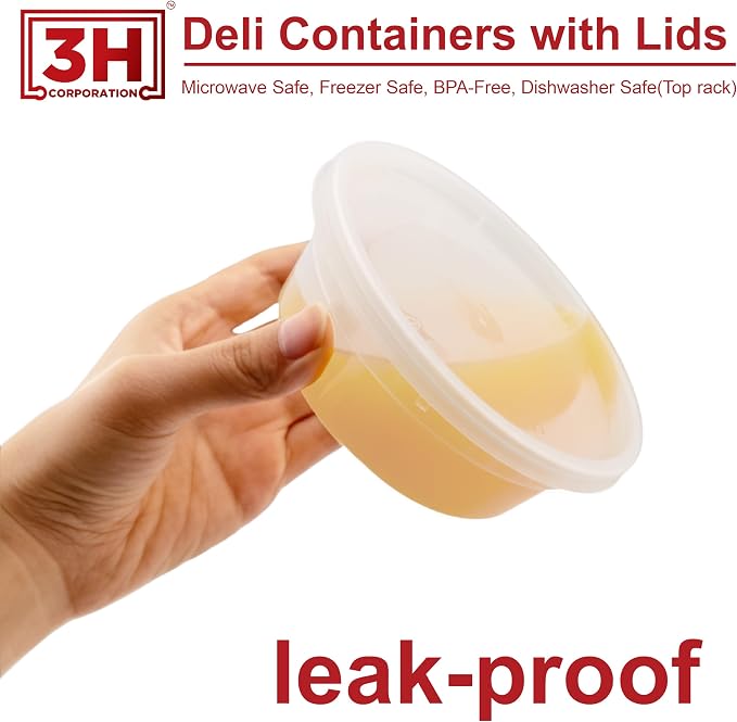 8 oz Food Storage Containers with Lids (240 Set/480 Piece) Small Deli Containers for soup, Freezer Microwave Safe, BPA-Free Plastic, Stackable Snack Leakproof Leftover Organizers