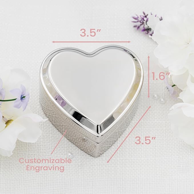 Cherished Moments Personalized Flower Girl Jewelry Box, Heart Keepsake
