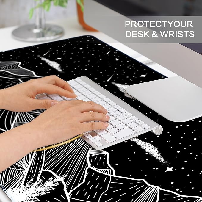 Lokigo Black Desk Pad, Office Desk Mat, Large Mouse Pad Gaming, Waterproof Laptop DeskPad for Office and Home, Black, 31.5" x 15.7"
