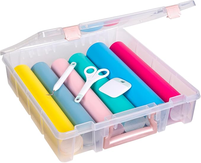 ArtBin 6955RL Super Satchel Compartment Box Clear Craft Organizer Storage Case - Rose Gold, Pack of 1