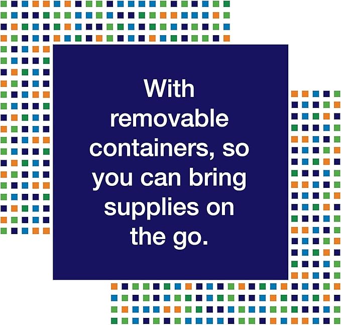 Elizabeth Ward Bead Storage Solutions Plastic Storage Tray and Bead Organizer with 78 Containers of Various Sizes, Tray, and Lid for Beads, Clear