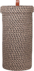 Toilet Paper Holder, Boho Decor Toilet Paper Storage Stand for Bathroom,Cotton Handmade Woven Paper Basket for Mega Roll,3 Rolls of Toilet Tissue Storage (Black)