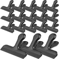 24 Pack 3 Inch Stainless Steel Black Chip Clips Strong Bag Clips Large Clip for Food Packages, Metal Kitchen Food Clip for Snack Home&Office Paper Heavy Duty