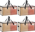 VENO 4 Pack Heavy Duty Moving Bags, Clear Storage Bags for Clothes and Comforters, College Dorm Essentials Packing Supplies, Foldable Boxes Alternative (Clear, 4 Pack)