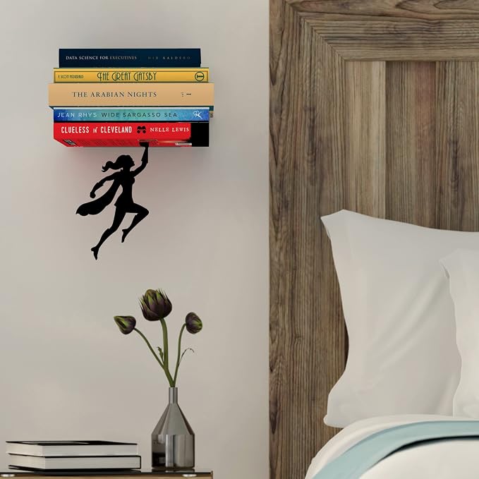 Artori Design Floating Bookshelf for Kids, Invisible Metal Book Shelf, Wall Decore Book Lovers Bookshelf (2 x Wondershelf)