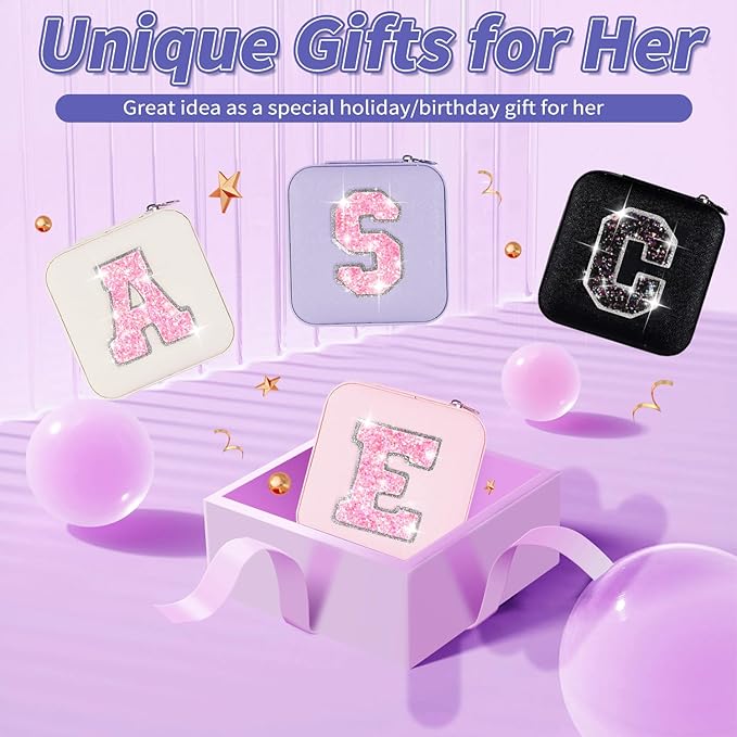 Uygafly Gifts for Teen Girl Trendy Stuff,Birthday Gift for 5 6 7 8 9 10 11 12 13 14 15 Year Old Girls,Cute Travel Jewelry Case Small Box | Lavender,K