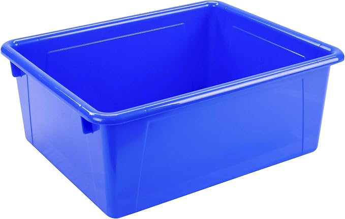 Storex Letter Size Deep Storage Tray – Organizer Bin for Classroom, Office and Home, Assorted Colors, 5-Pack (62530U05C)