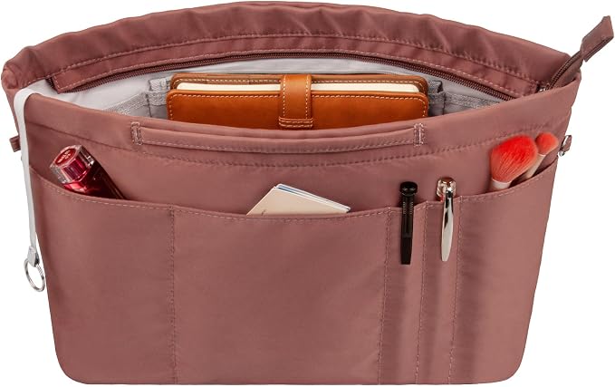 Vercord Purse Insert Organizers for Tote Handbag Bag in Bag with Zipper Liner Bag Organizer for Women 14 pockets