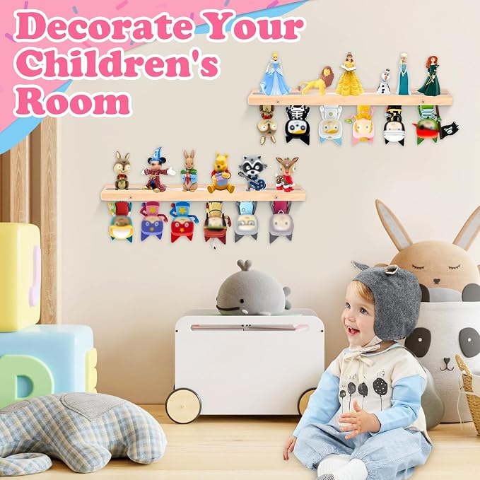 for Tonies Box Shelf Storage Magnetic Wall Mounted Set of 2, Compatible with Tonies Characters Figures Player Character for Children Room (Natura)