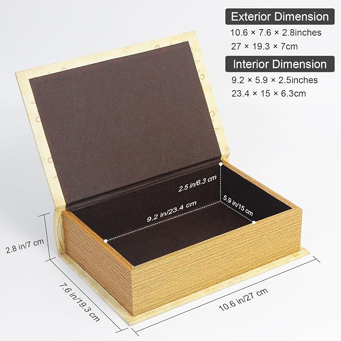 PACOLO Decorative Book Boxes, Faux Wood cover Storage for Hidden Jewelry, Money, and Cash (Life is always Beautiful)