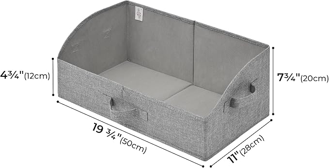 GRANNY SAYS Storage Bins for Closet, Trapezoid Storage Bins with Handles, Closet Storage Bins, Decorative Storage Boxes for Organizing Sheets Blankets Hats, Dark Gray, Jumbo, 3-Pack