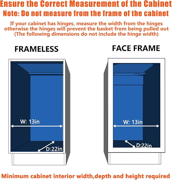LOVMOR Pull Out Cabinet Organizer and Storage 12½" W x 21½" D, Slide Out Shelves for Kitchen Cabinets