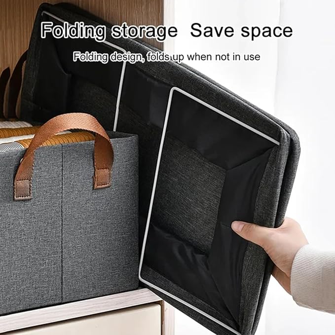 Foldable Closet Storage Box Bins Organizer System, Large Capacity Sturdy for Organizing Clothing, Sheets, Toys, Books - Shelf Organizer Shelves (1)