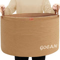 GOCAN Extra Large Storage Laundry Basket 22" X 22"X 14" Cotton Rope Woven Basket for Blanket Basket with Handles for Living Room Toys Storage XXXL (Pure Jute)