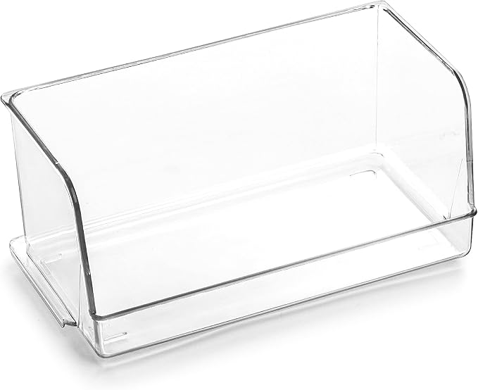 BINO | Stackable Plastic Storage Bins, Medium | THE MYRIAD COLLECTION | Multipurpose Bins | Pantry Organizers And Storage | Home Organization Containers | Clear Plastic Fridge Bin | Freezer Organizer