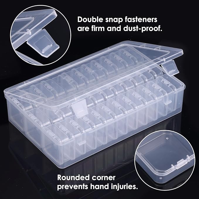 Bead Organizer Box 72 Pcs Small Clear Plastic Containers for Craft Jewelry
