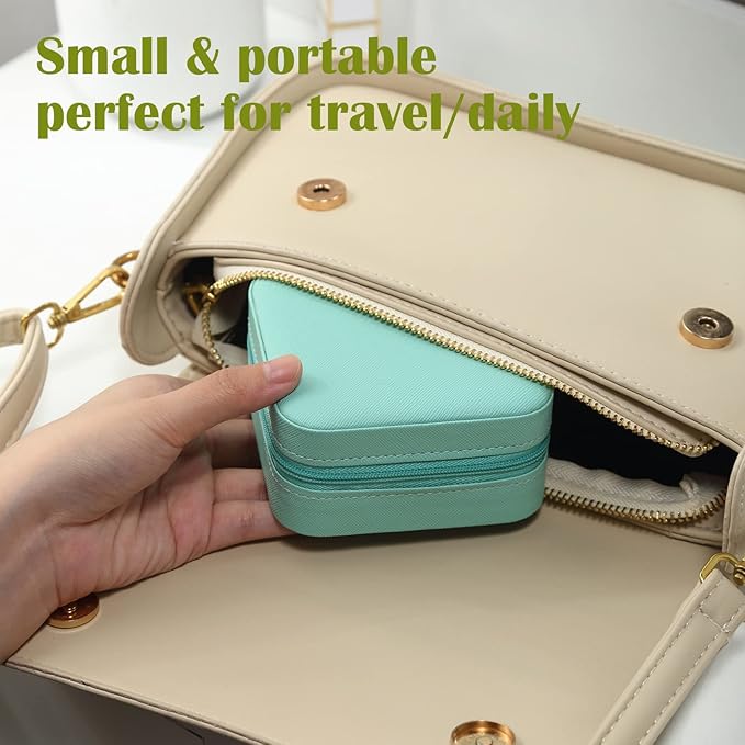 Travel Jewelry Case Bridesmaid Gifts Box,12 Pack Small Jewelry Box Mini Jewelry Organizer,PU Leather Portable Earring Storage Box for Women Girls Bridesmaid Proposal Gifts