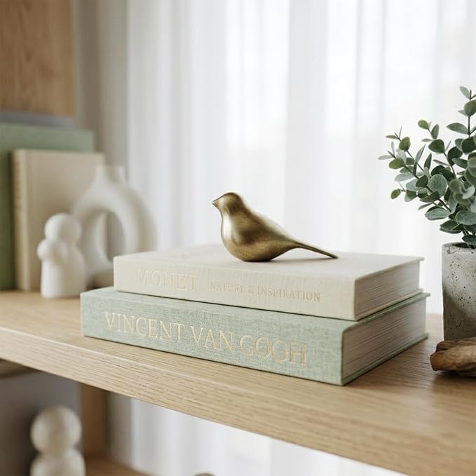 pipi&titi Neutral Linen Faux Decorative Books For Home Decor（Set of 2） | Stackable Fake Books for Coffee Table, shelf, entryway or Bedside ｜Hidden Storage Box for Remote , Photo & Tickets