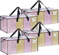 VENO 4 Pack Heavy Duty Moving Bags, Clear Packing Bags for Easy Visibility, Alternative to Moving Boxes, Storage Bins for Clothes, Blankets, Comforters, College Dorm Essentials (Clear, 4 Pack)