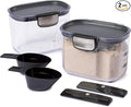 Progressive International ProKeeper+ Clear Plastic Airtight Food Baker's Kitchen Storage Organization Container Canister Set with Magnetic Accessories, 2- Piece Set (Specialty Flour 1.5-Quart)