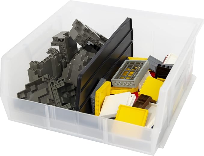 Akro-Mils 40230 Plastic Length Dividers for AkroBins Stackable Storage Bins Models 30230, 30235, 30255, Custom Storage Inserts for Tools, Crafts & Supplies, 6-Pack, Black