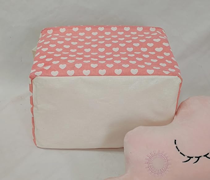 MAIZMZ Girls Storage Basket Pink Valentine's Day Gifts Basket Waterproof Organizer Nursery Bins Toy Box for Organizing Home/Dorm/Kitchen/Pet/Office/Closet/Shelf/Room Decor