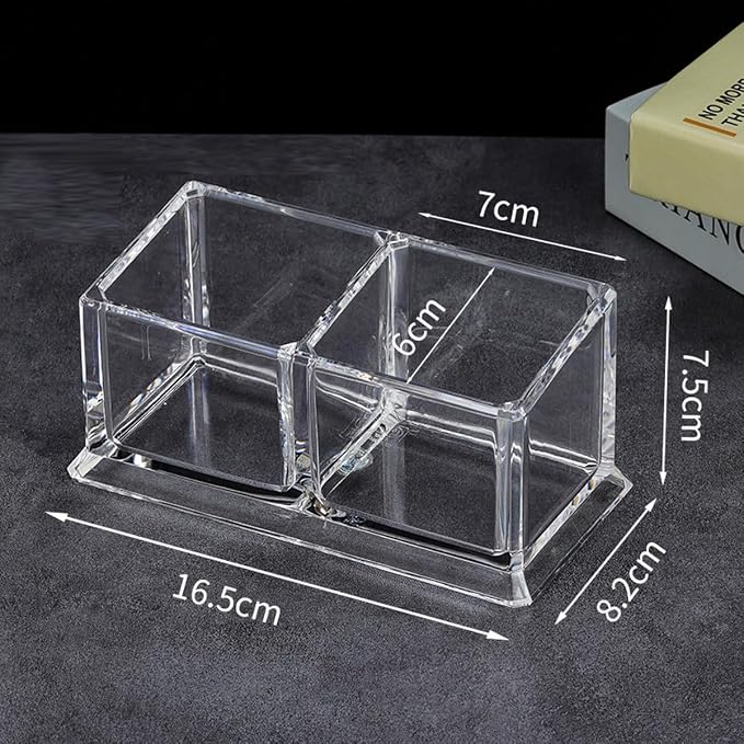 Acrylic Tea Bags Holder Coffee Sugar Bag Case Guest Room Storage Boxes - Holder for Tea Bags, Small Packets, Sweeteners,Sugar Packet, Coffee, Condiment (L16.6*W8.2*H7.5cm)