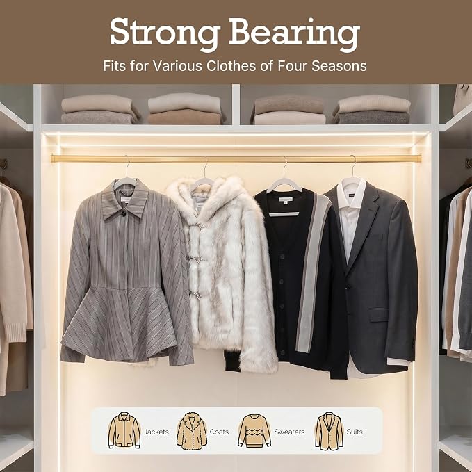 HOUSE DAY White Velvet Hangers 40 Pack, Non Slip Clothes Felt Hanger Heavy Duty for Coat, Premium Slim Space Saving Suit Hangers for Closet Organizer, 360° Rotating Silver Hook