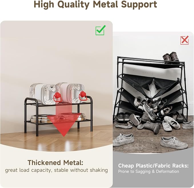 Shoe Rack,Long Shoe Organizer For Closet,Wide Shoe Storage For Entryway, 2 Tier Sturdy Metal Free Standing Shoe Shelf