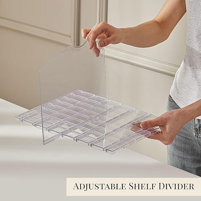 Purse Organizer for Closet, Handbag Storage Organizers for Small Closet, Acrylic Shelf Dividers, Clear Adjustable Bag Organizer, 1 Pack