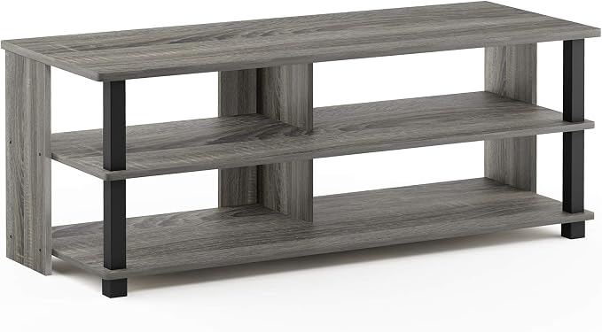 Furinno Turn-N-Tube Shoe Rack, 3-Tier Shoe Organizer, Compact Shoe Storage with Open Shelves, 15.5 x 41.1 x 15.8, Easy Assembly, for Closet Entryway, Office, Garage, French Oak/Black