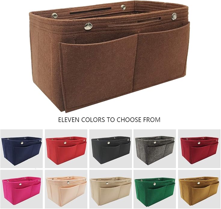 LEXSION Felt Purse Organizer Insert Multi Pocket Bag Organizer Shaper | zipper bag, tote shaper, multi pocket bag, handbag shaper, various sizes